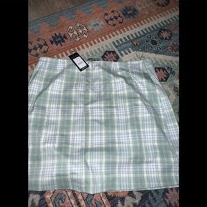 NWT Asos Mini Skirt Green Plaid Size 14 New Look
